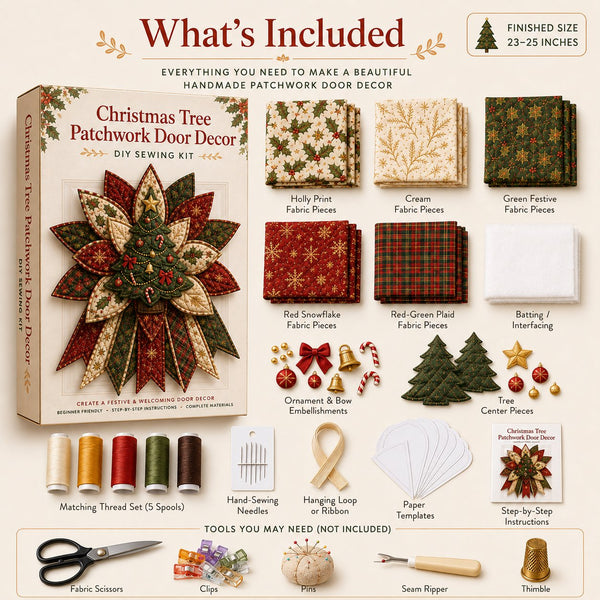 Orivandra™ StitchJoy Christmas Door Hanging Kit